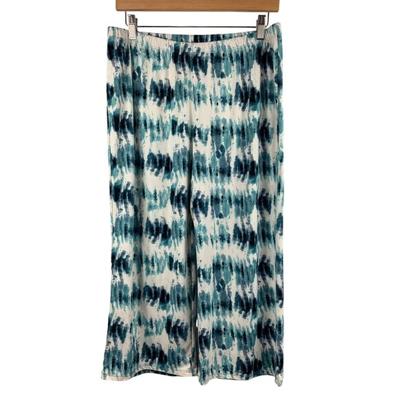 AnyBody Watercolor Print Sleeveless Tank & Cropped Pants Lounge Set S - Picture 7 of 9